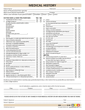 Medical History Form