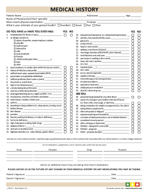 Medical History Form