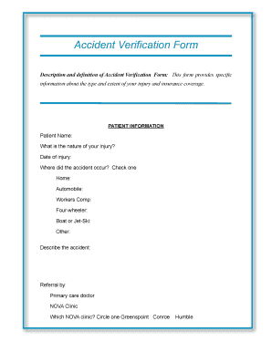 Accident Verification Form