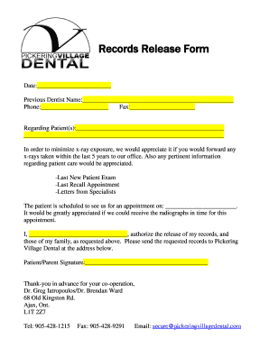 Medical Records Release Form