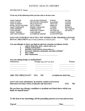 Patient Health History Form
