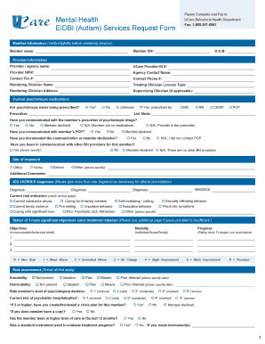 Mental Health UCare Behavioral Health EIDBI Services Request Form