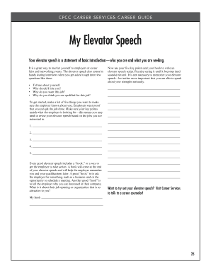 Career Services Elevator Speech Guide
