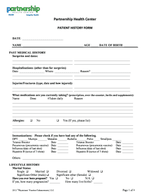 Patient Medical History Form