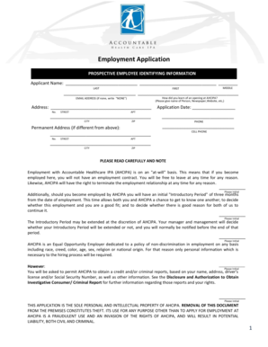 Employment Application Form