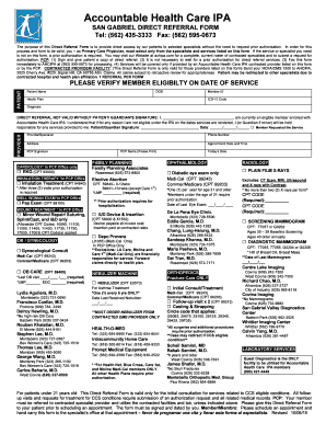 Accountable Health Care IPA Direct Referral Form