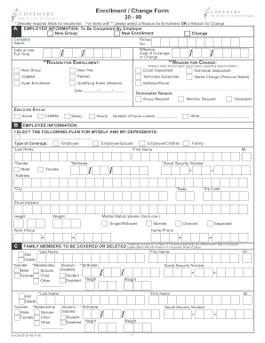 Coventry Health Care Enrollment Form