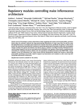 Research Regulatory modules controlling maize - genome cshlp