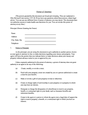 Ohio General Power of Attorney