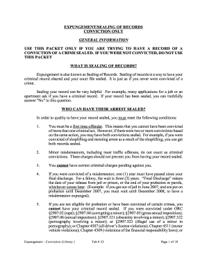 Ohio Conviction Record Sealing Application