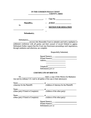 Motion for Mediation
