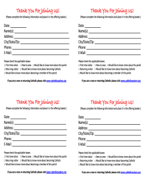 Church Visitor Information Form