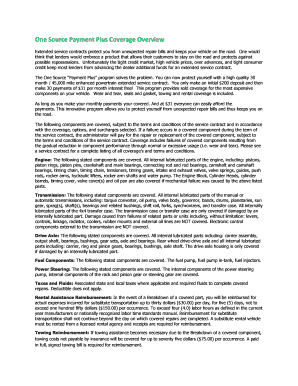 One Source Payment Plus Vehicle Service Contract