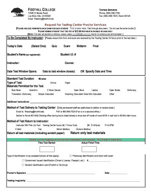 Request for Testing Center Proctor Services