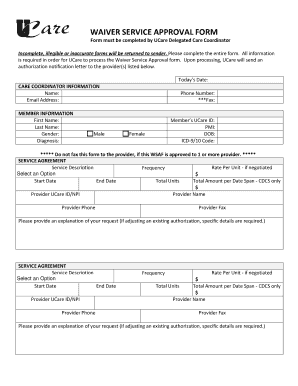 UCare Waiver Service Approval Form