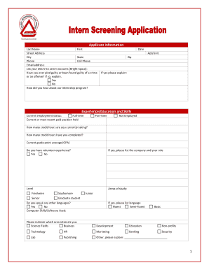 Internship Application Form