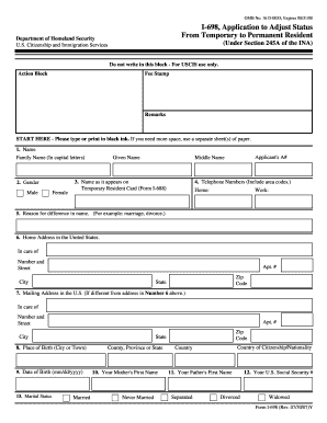 I-698 Application to Adjust Status