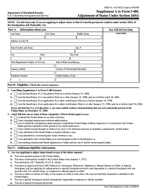 Form I-485 Supplement A