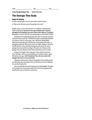 Geologic Time Scale Study Guide