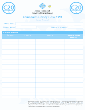 Jersey Annual Return for Companies