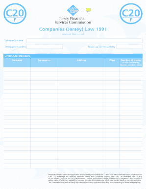 Jersey Annual Return Form C20