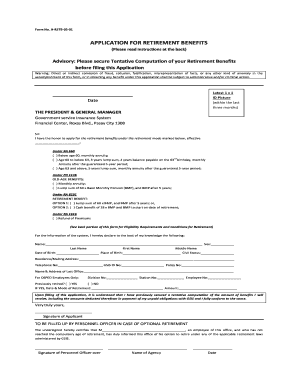 Application for Retirement Benefits