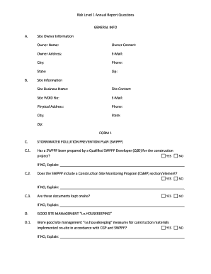 Risk Level 1 Annual Report Form