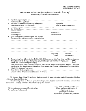 Vietnamese Consular Authentication Application