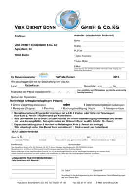 Usbekistan Visaantragsformular