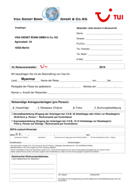 Myanmar Visaantragsformular