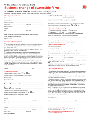 Business Change of Ownership Form