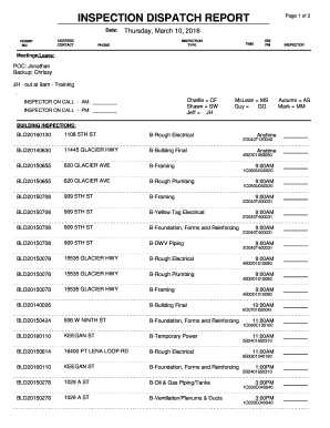 Building Inspection Dispatch Report
