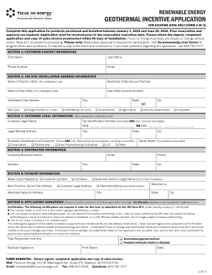 Geothermal Incentive Application