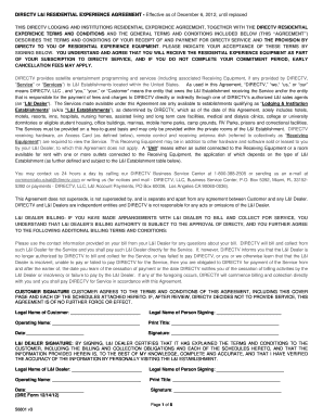 DIRECTV Residential Experience Agreement