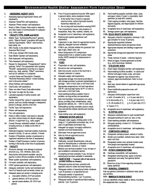 Environmental Health Shelter Assessment Form