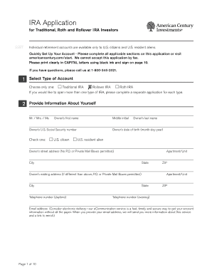 IRA Application for Traditional, Roth and Rollover
