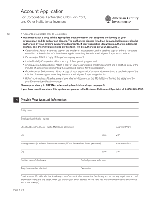 Account Application for Institutional Investors
