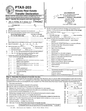 PTAX203 Illinois Real Estate Transfer Declaration Please read the instructions belore completing this form