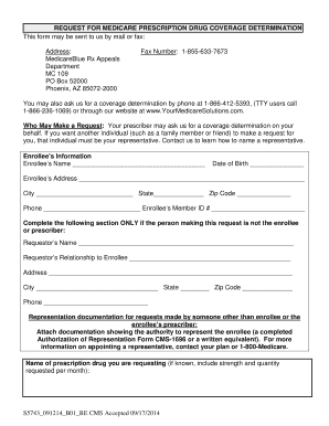 Medicare Prescription Drug Coverage Determination Form