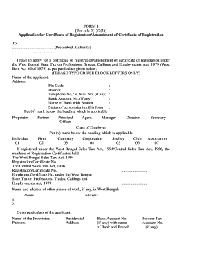 Application for Certificate of Registration Amendment