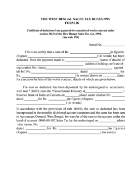 West Bengal Sales Tax Form 26