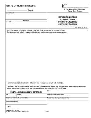 Motion for Order to Show Cause for Domestic Violence Protective Order Violation