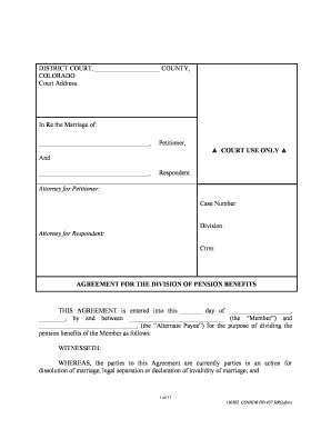 Colorado Pension Division Agreement