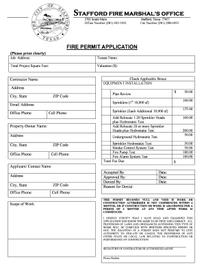 Fire Permit Application