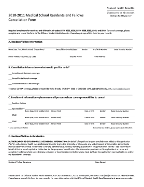 Medical School Residents and Fellows Cancellation Form