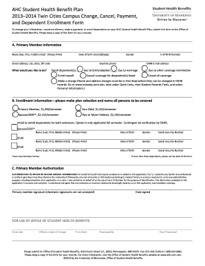 AHC Student Health Benefit Plan Enrollment Form