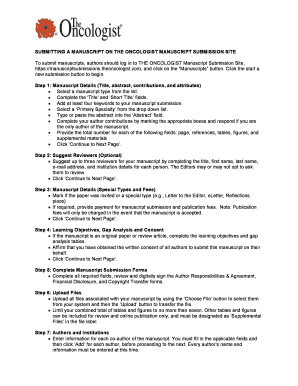 The Oncologist Manuscript Submission Form