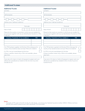Prudential International Investment Bond Additional Trustee Form