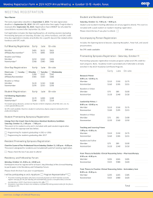 2014 ACCP Annual Meeting Registration Form