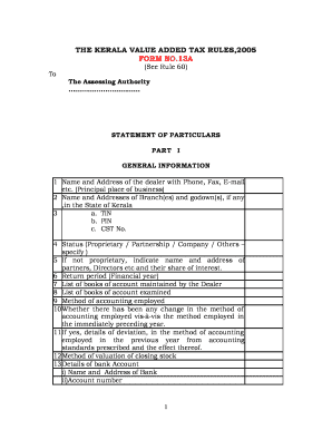 Kerala Value Added Tax Form 13A